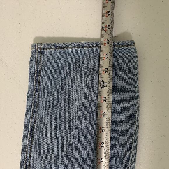 Old Navy Overalls Womens 10 Medium Wash Denim Cotton Blue Distressed Straight - Picture 9 of 10